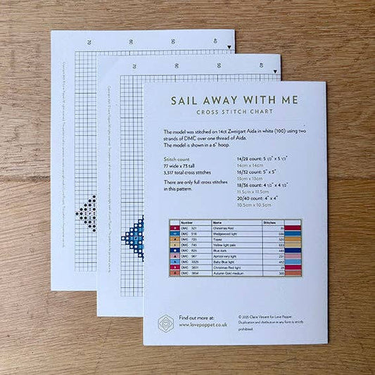 Sail Away With Me - Printed Chart