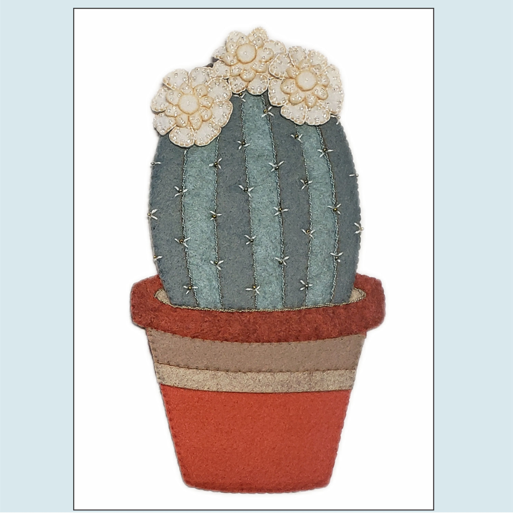Barrel Cactus wool applique kit