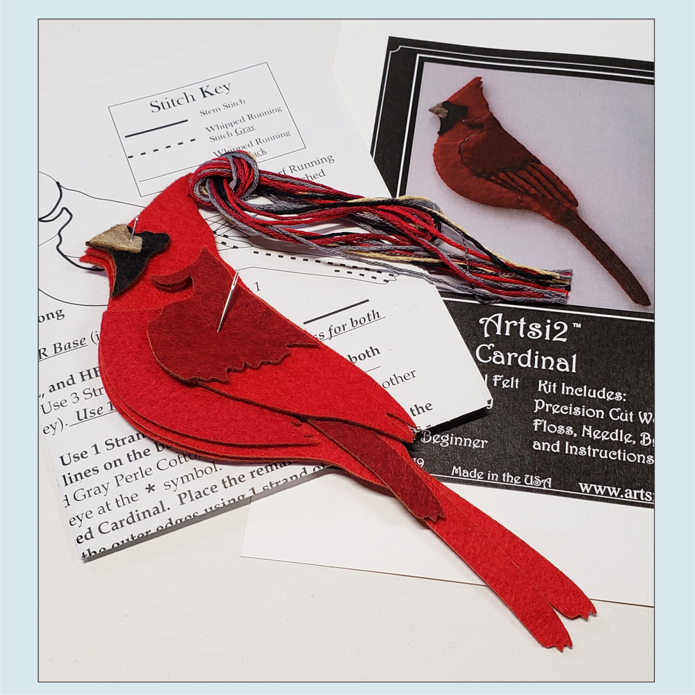 Cardinal wool applique kit