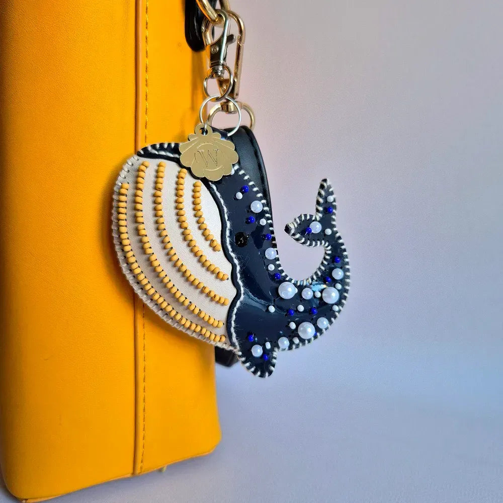 Midnight Whale - Bead Embroidery kit on faux leather