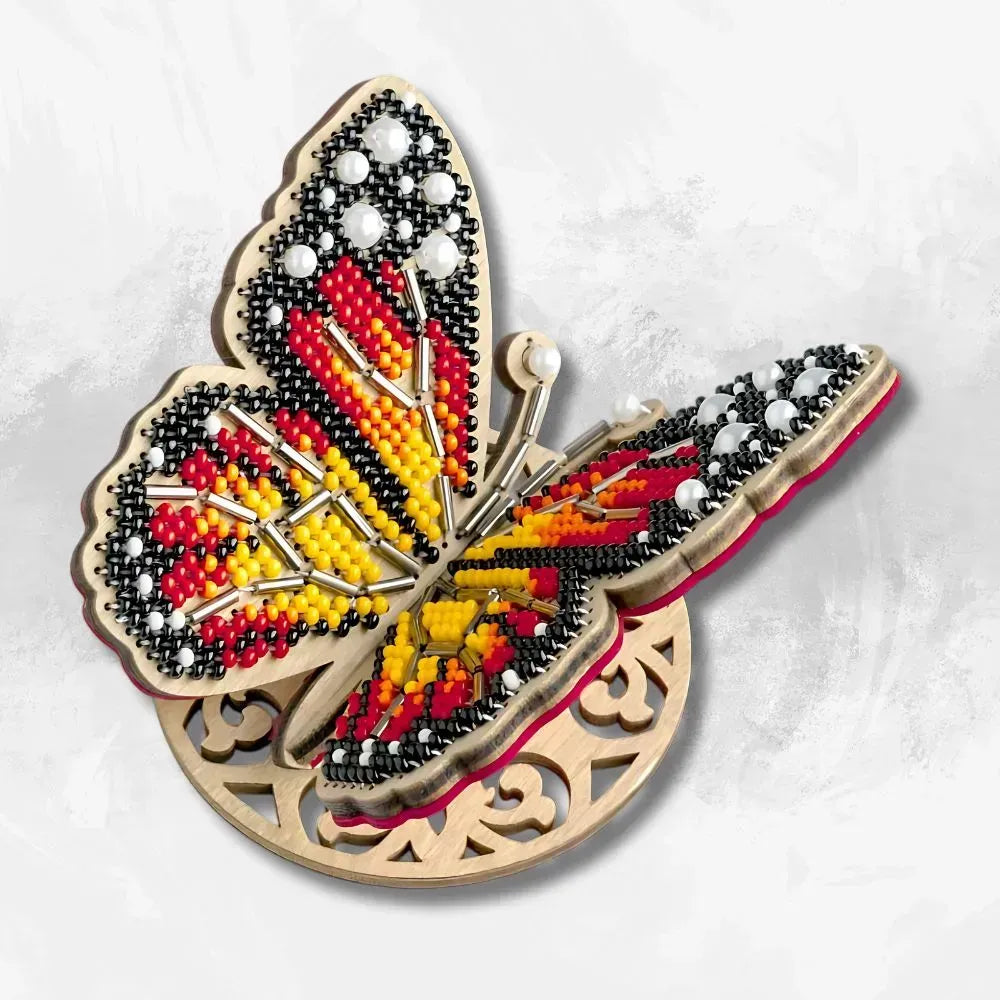 Bright Butterfly - Bead Embroidery on Wood Kit