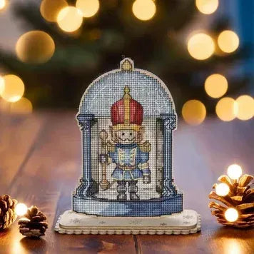 Nutcracker Snow Globe, Sky - Cross Stitch Kit on Wood