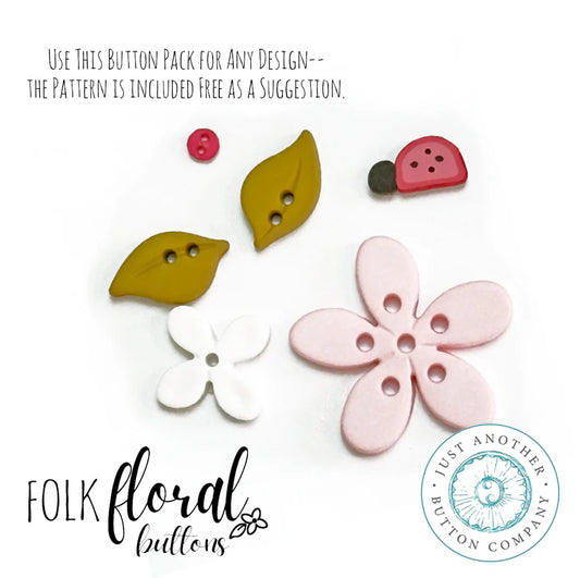 Folk Floral Garden Buttons