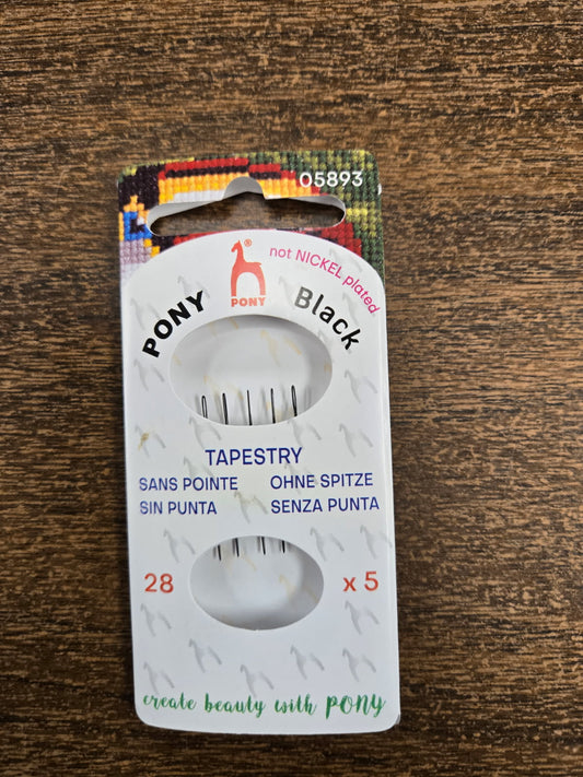 Pony Black Tapestry Needles with Black Eye