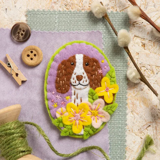 Felt Dog Brooch