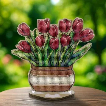 Tulips - Cross Stitch Kit on Wood