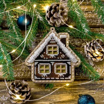 White Window House - Bead Embroidery on Wood Kit