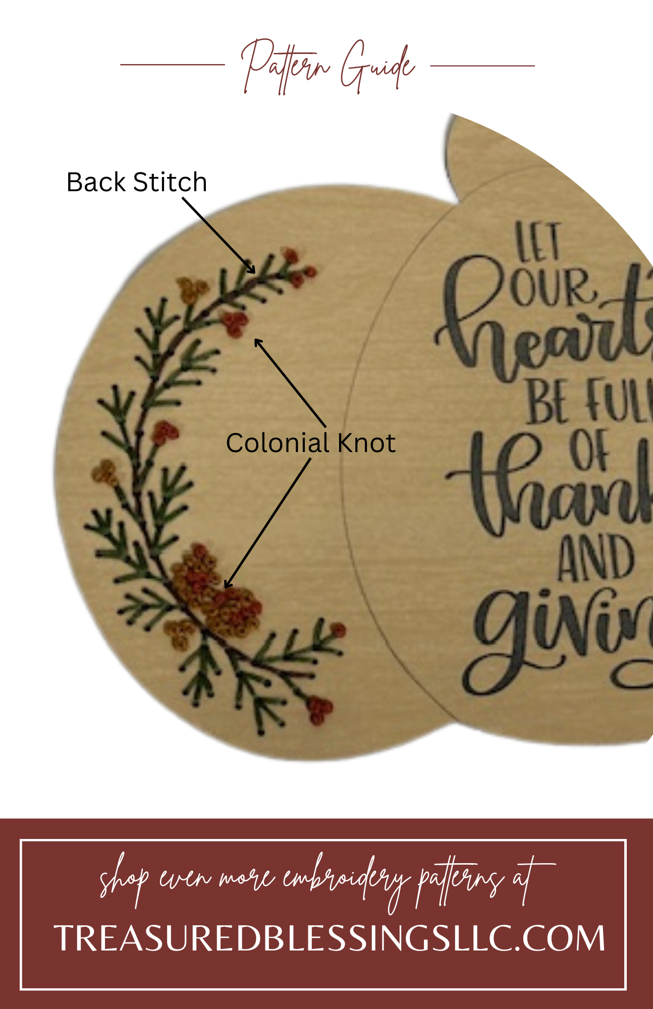 Hearts Full of Thanks and Giving -Wood Embroidery Kit
