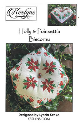 Holly & Poinsettia Biscornu
