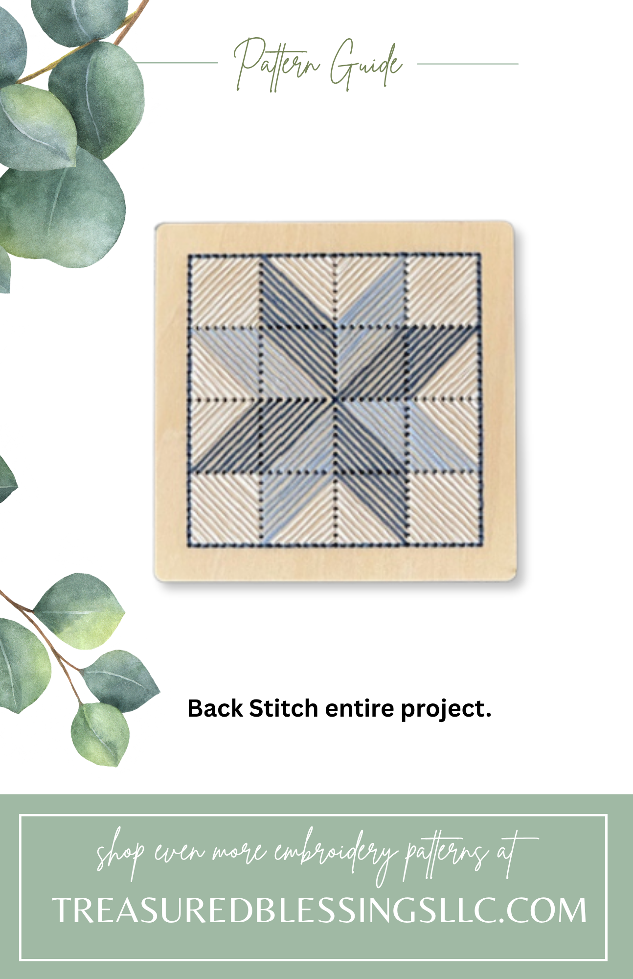 Quilt Pinwheel - Wooden Embroidery kit