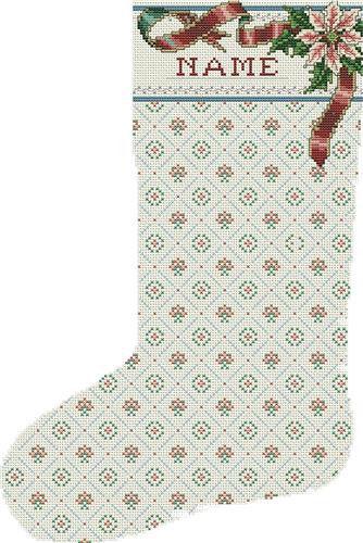 Poinsettia Cuff Heirloom Stocking
