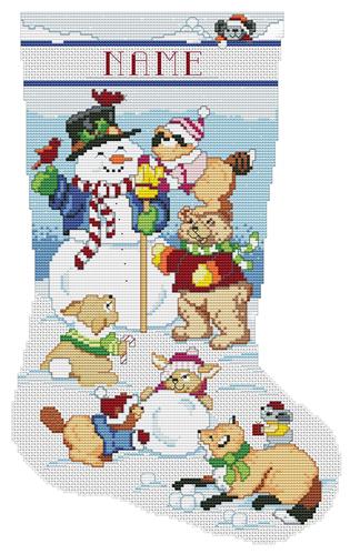 Snowman & Animals Stocking