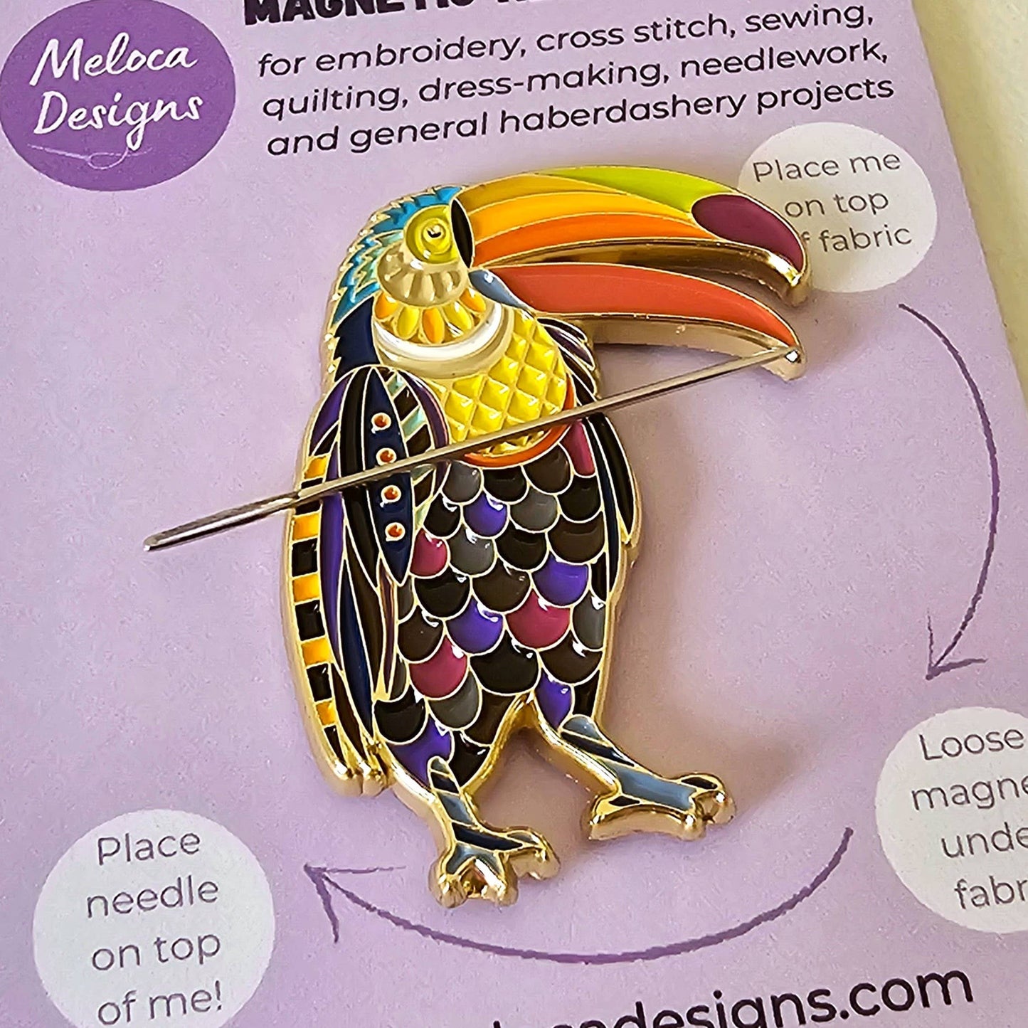 Mandala Toucan Magnetic Needle Minder for Embroidery