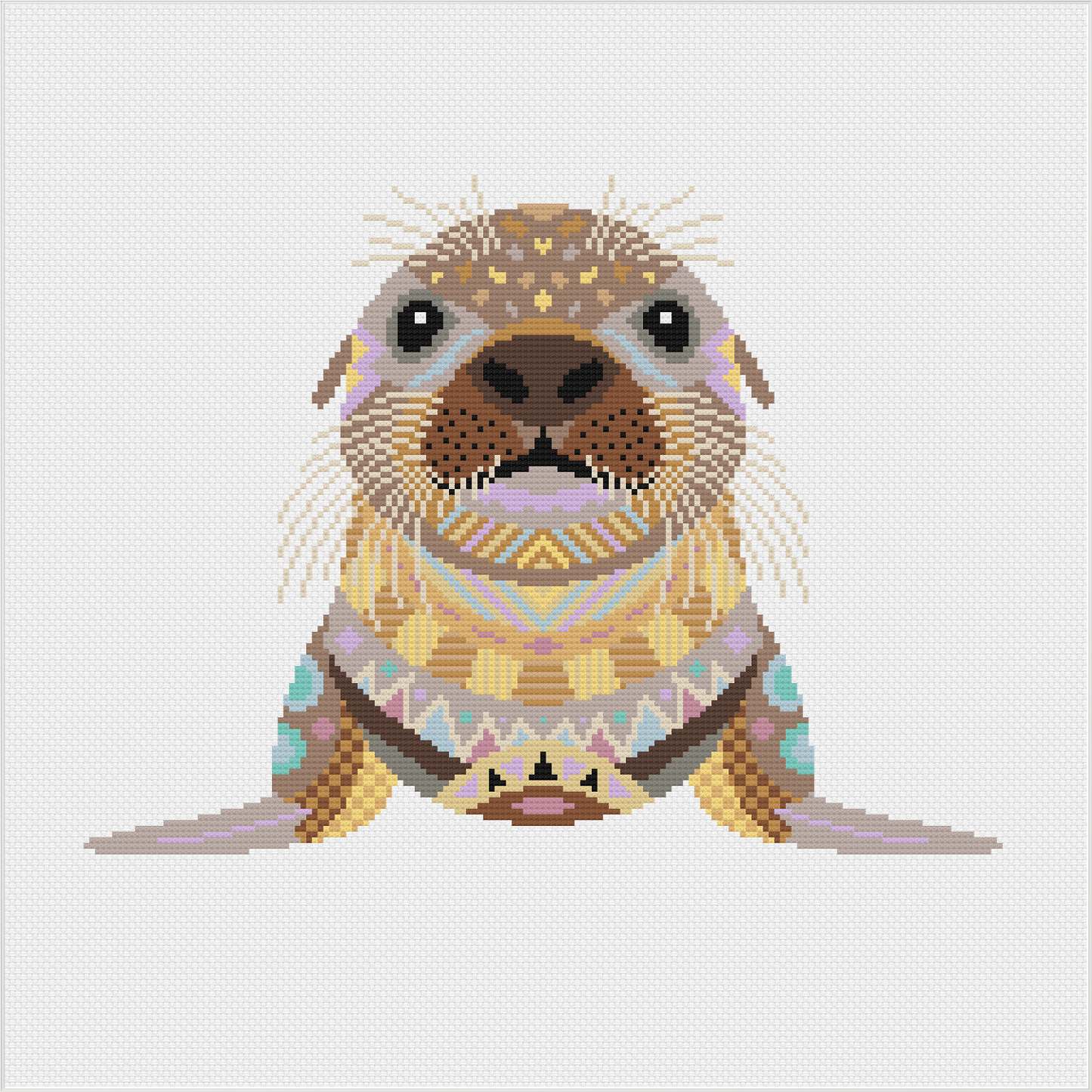 Mandala Sea Lion Cross Stitch Chart