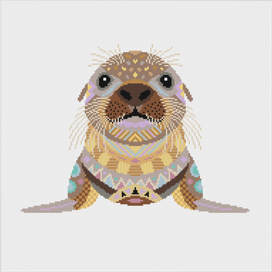 Mandala Sea Lion Cross Stitch Chart