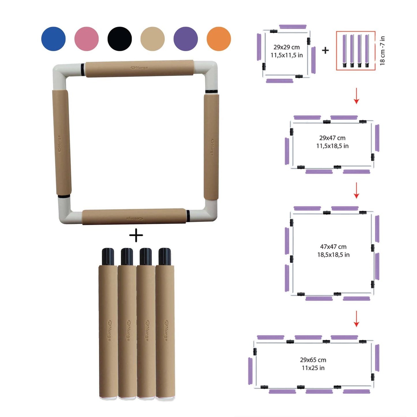 Nurge Embroidery Snap Frame 11.5"x11.5" (29cm x 29cm)