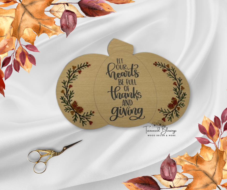 Hearts Full of Thanks and Giving -Wood Embroidery Kit
