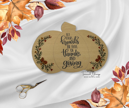 Hearts Full of Thanks and Giving -Wood Embroidery Kit