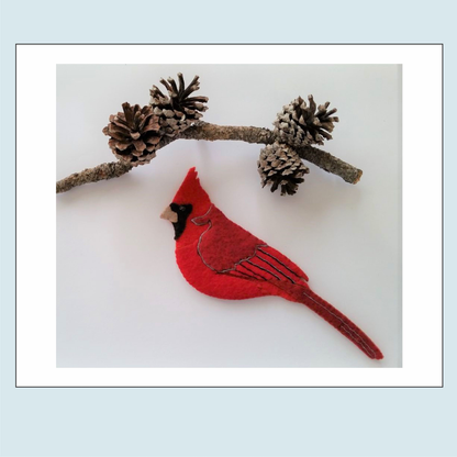 Cardinal wool applique kit