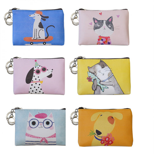 Cat and Dog Zippered Pouches