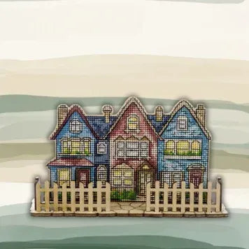 City Walk - Cross Stitch Kit on Wood