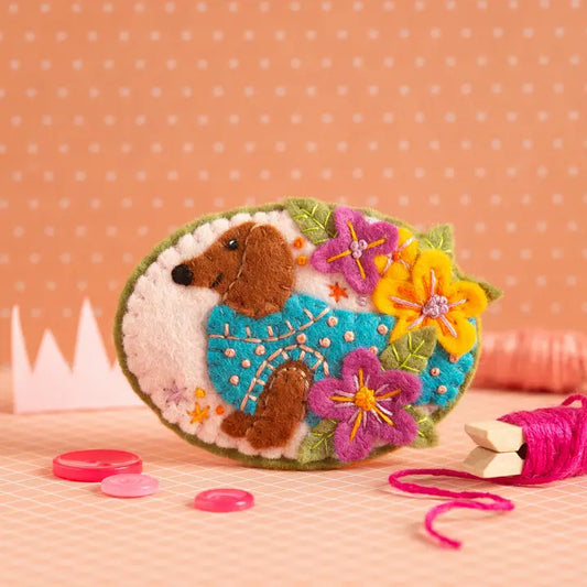 Felt Dog Brooch