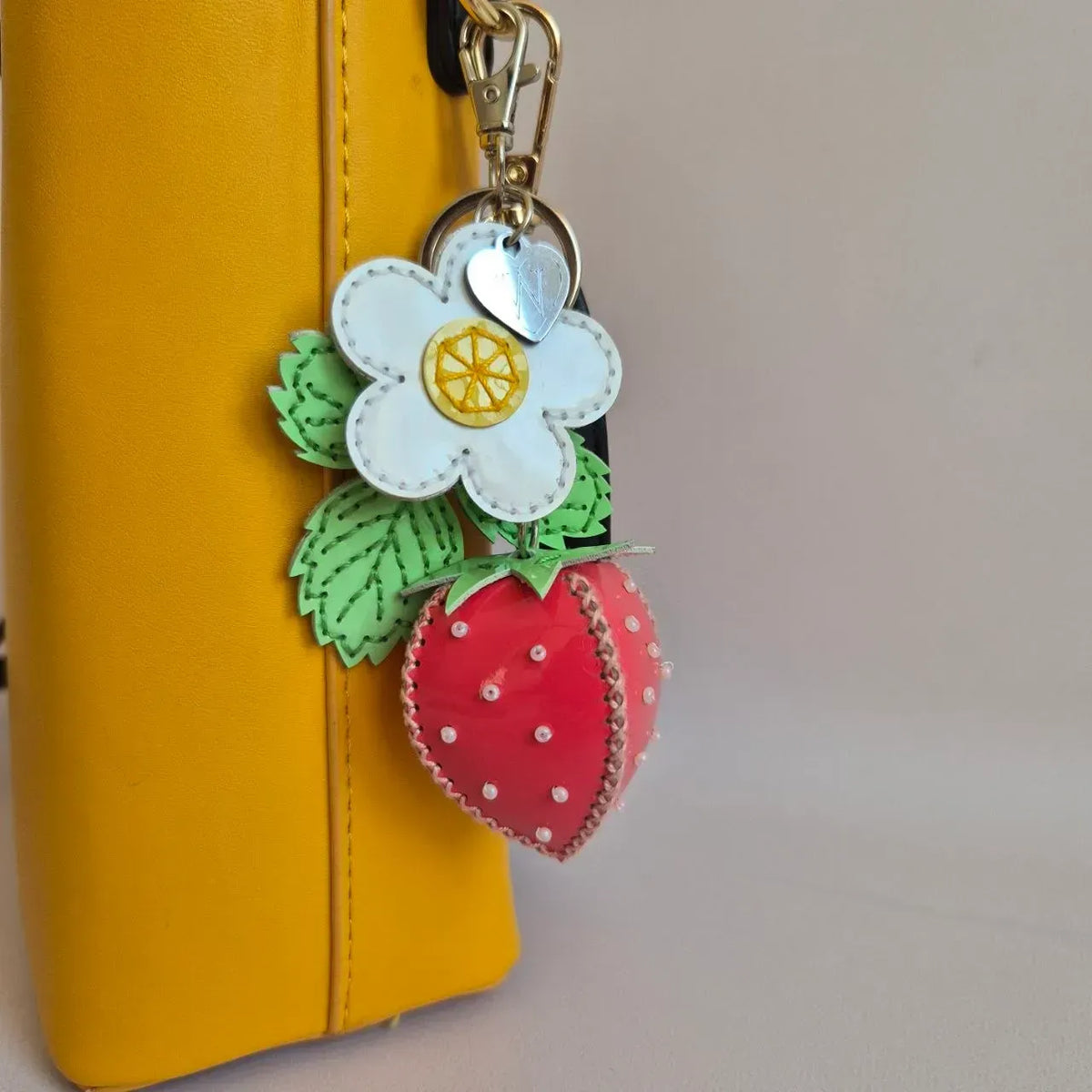 Sweet Strawberry - Bead Embroidery kit on faux leather