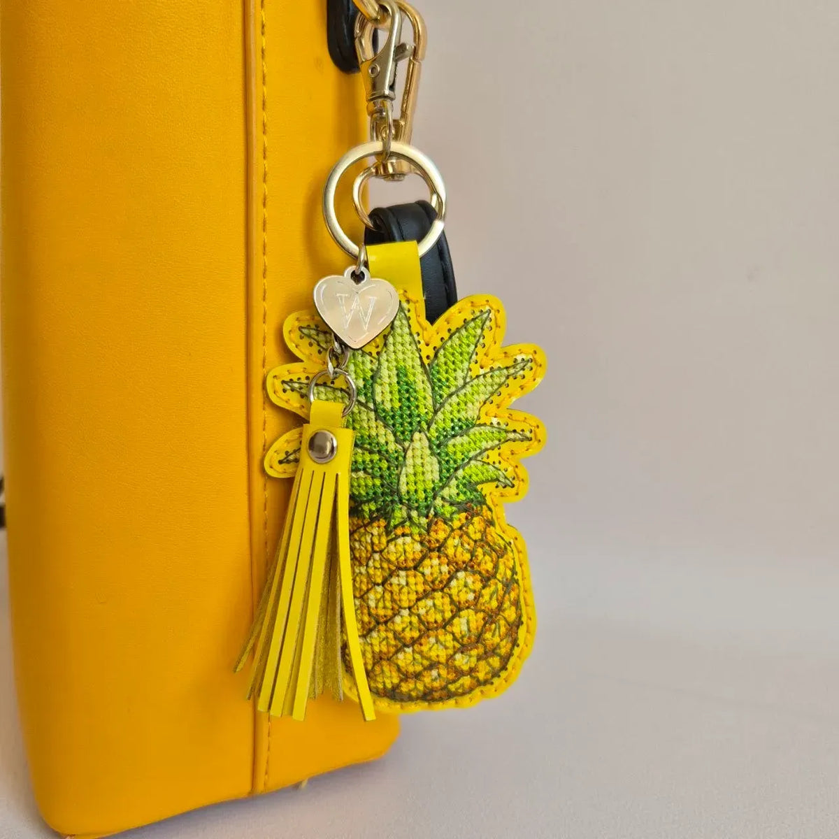 Pineapple - Bead Embroidery kit on faux leather