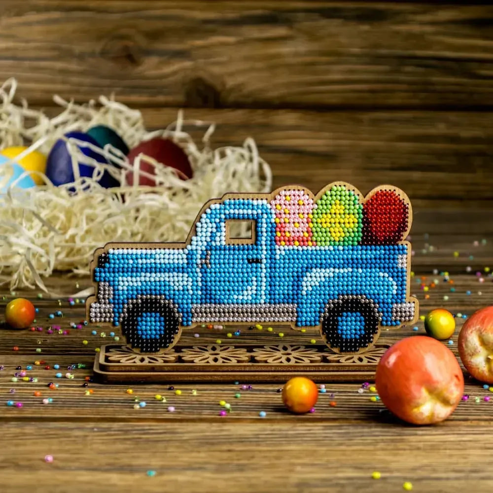 Easter Truck - Bead Embroidery on Wood Kit