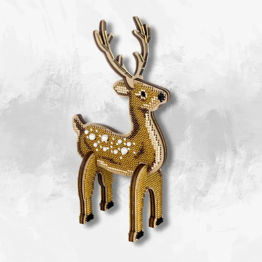 Forest Deer - Bead Embroidery on Wood Kit