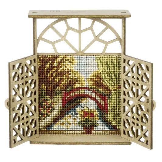 Bridge Through Autumn - Cross Stitch Kit on Wood