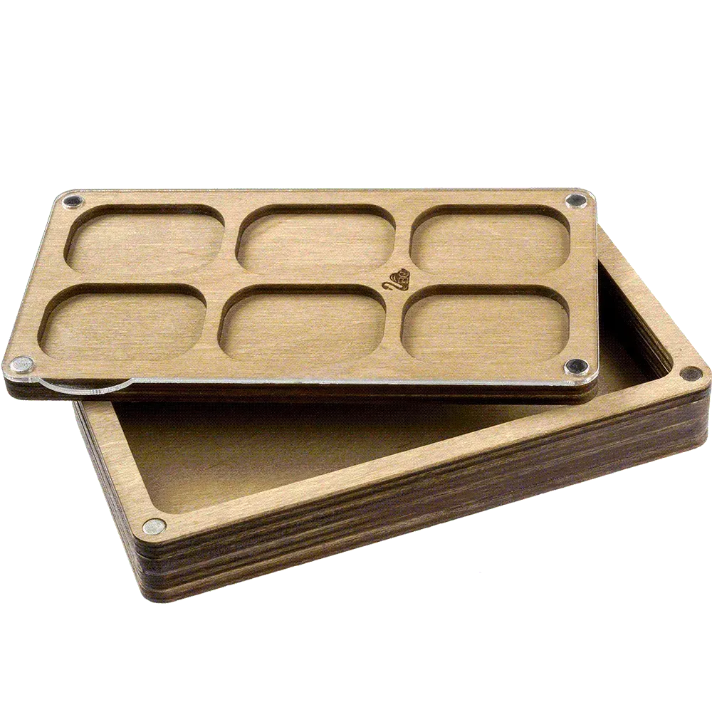 Rectangular Wood Bead Organizers with Clear Lid