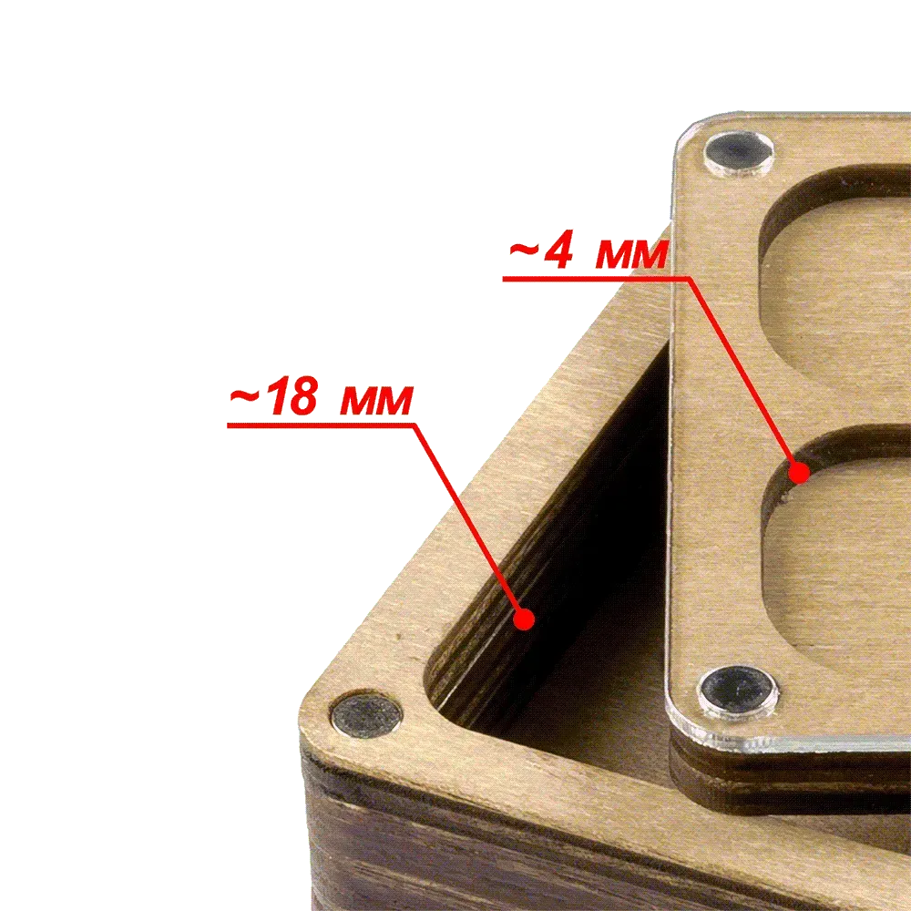 Rectangular Wood Bead Organizers with Clear Lid