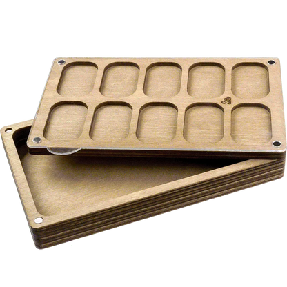 Rectangular Wood Bead Organizers with Clear Lid