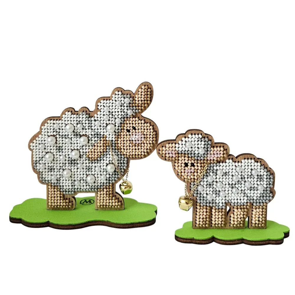 Gentle Sheep  - Bead Embroidery on Wood Kit