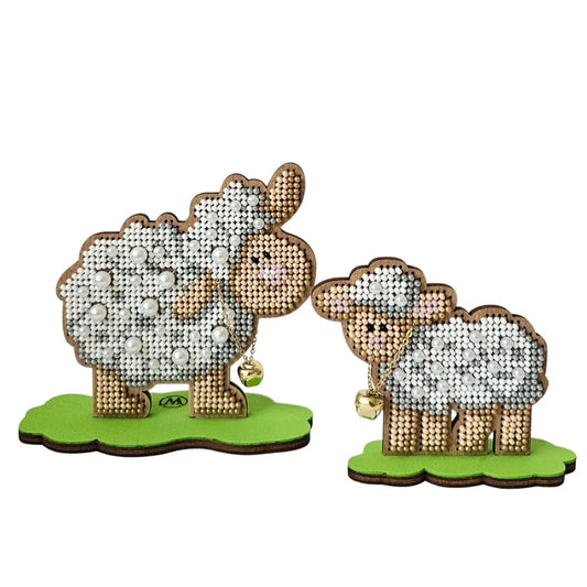 Gentle Sheep  - Bead Embroidery on Wood Kit