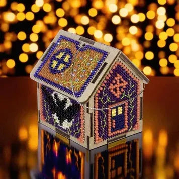 Halloween House - Cross Stitch Kit on Wood