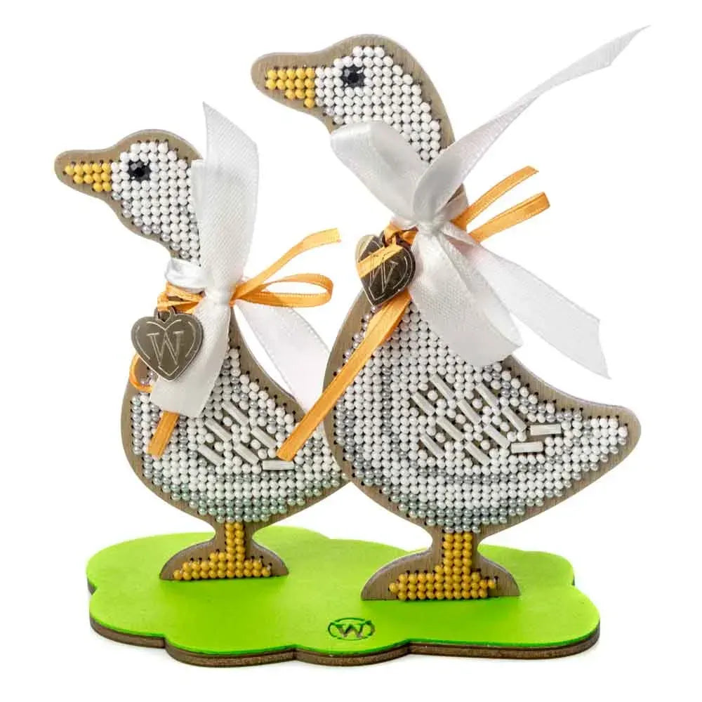 Happy Little Geese - Bead Embroidery on Wood Kit