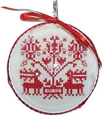 Red Work Christmas Ornament Kit