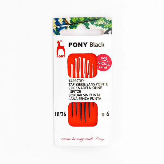 Pony Black Tapestry Needles with White Eye