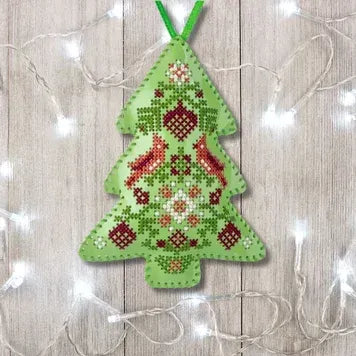 Christmas Tree - Cross stitch kit on faux leather