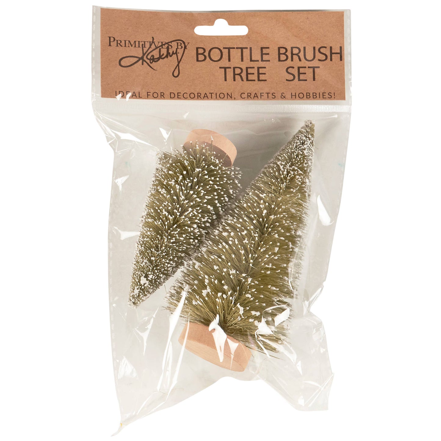 Frosted Green Bottle Brush Tree Set