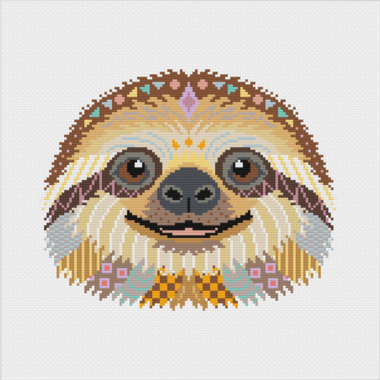 Mandala Sloth Cross Stitch Chart