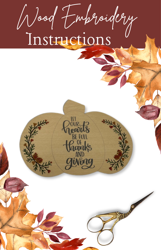 Hearts Full of Thanks and Giving -Wood Embroidery Kit