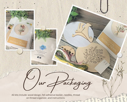 Hearts Full of Thanks and Giving -Wood Embroidery Kit
