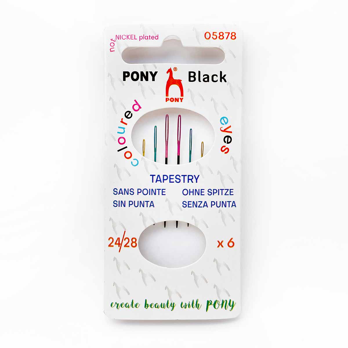Pony Black Tapestry Needles with Colored Eyes