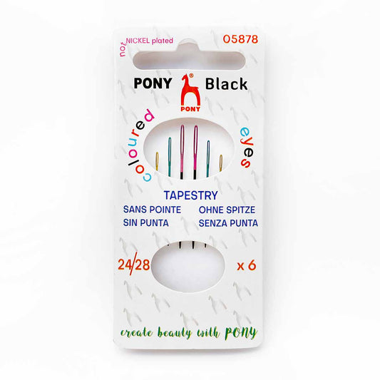 Pony Black Tapestry Needles with Colored Eyes